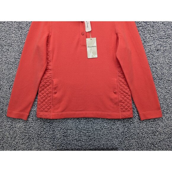 Tommy Bahama Aruba Linen Hybrid Sweater Jacket Womens M Preppy Golf Salmon Pink - Picture 4 of 13